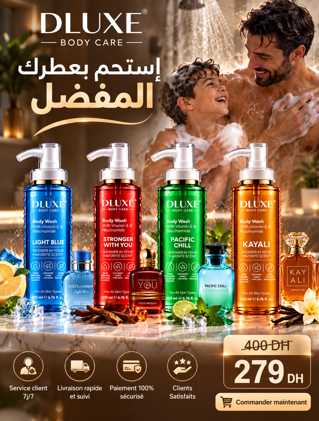 Pack Dluxe - 4 Gel Douche Parfumé